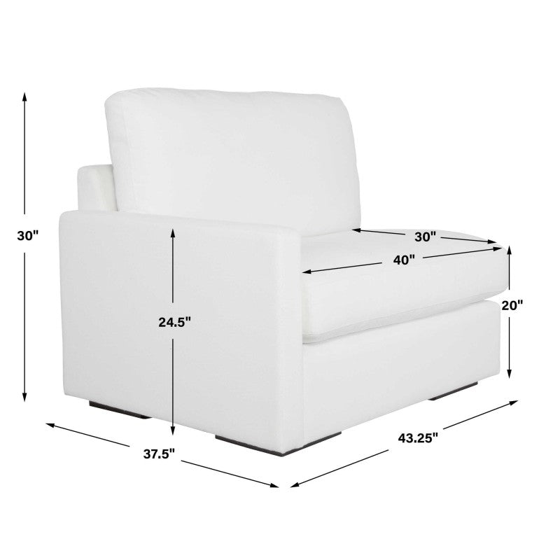 Refuge - Arctic White Left Arm Facing Sofa