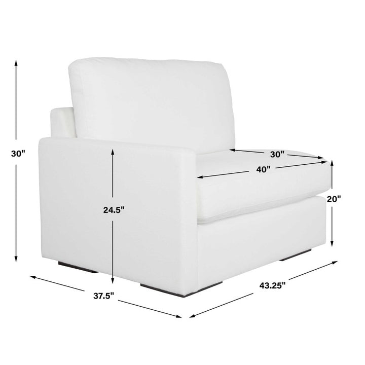 Refuge - Arctic White Left Arm Facing Sofa