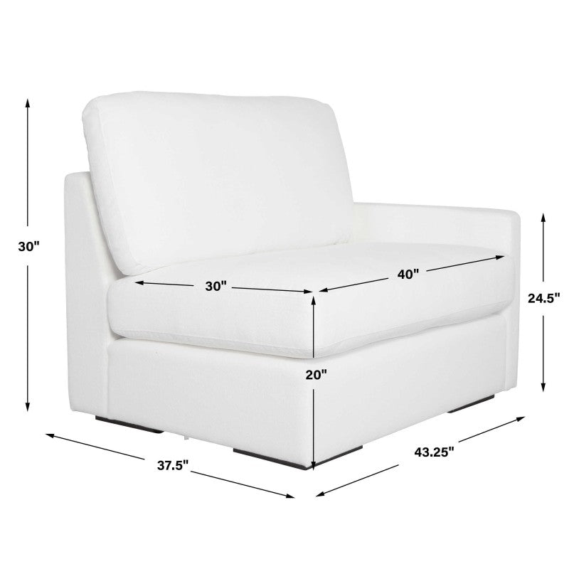 Refuge - Arctic White Right Arm Facing Sofa