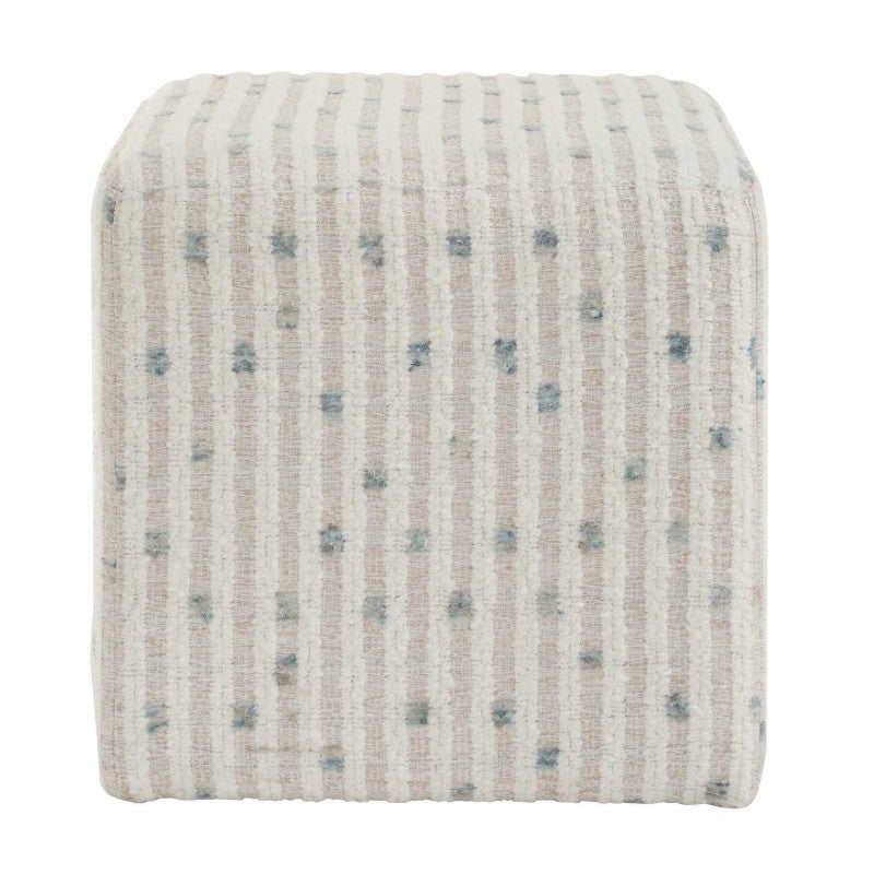 Joie - White Chenille Ottoman - White