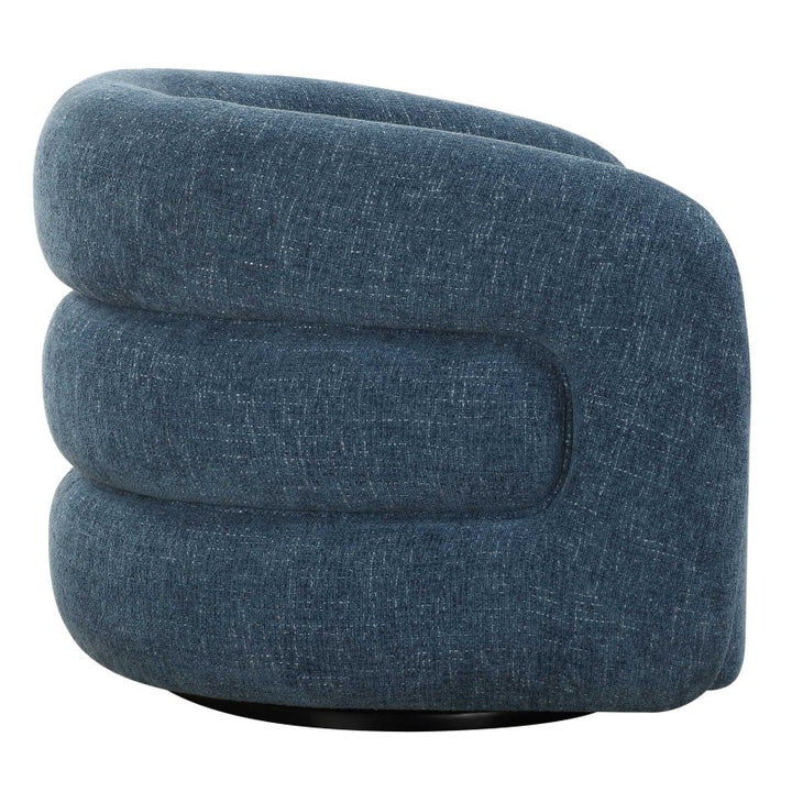 Junie - Swivel Barrel Chair - Blue