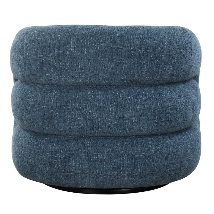 Junie - Swivel Barrel Chair - Blue