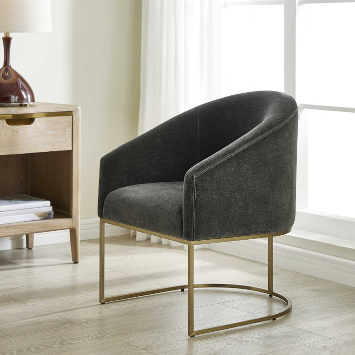 Hanni - Dining Chair - Charcoal / Gold