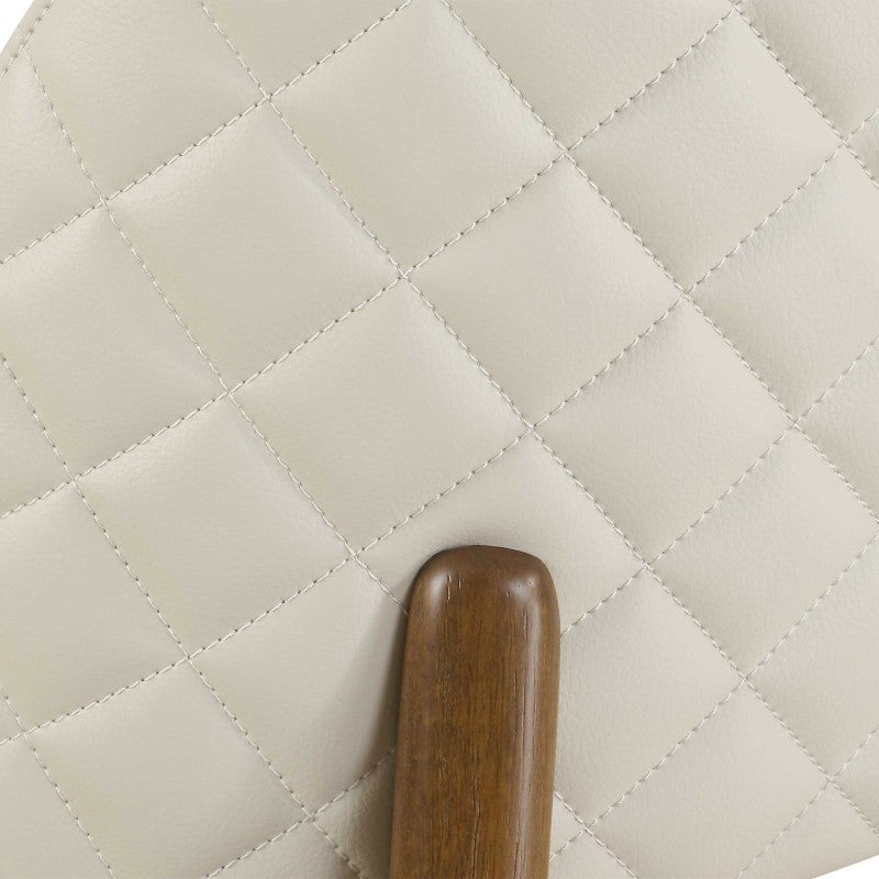 Stitches - Leather Counter Stool - White / Brown