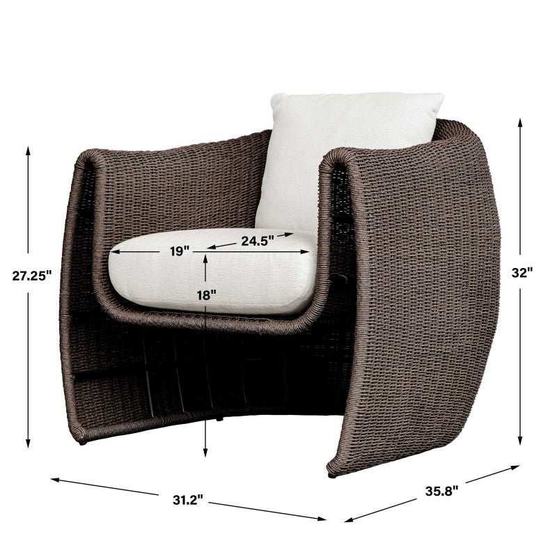 Tropic - Outdoor Lounge Chair - Brown / White