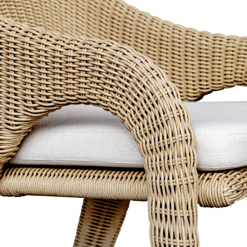 Kavali - Outdoor Wicker Dining Armchair - Woodtone