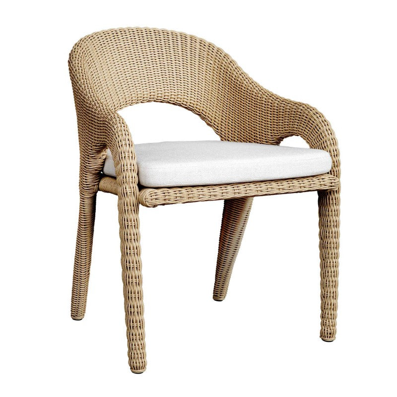 Kavali - Outdoor Wicker Dining Armchair - Woodtone