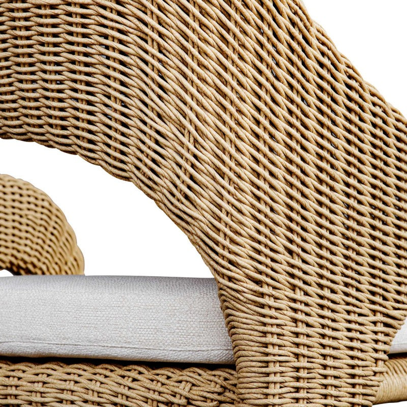 Kavali - Outdoor Wicker Barstool - Woodtone