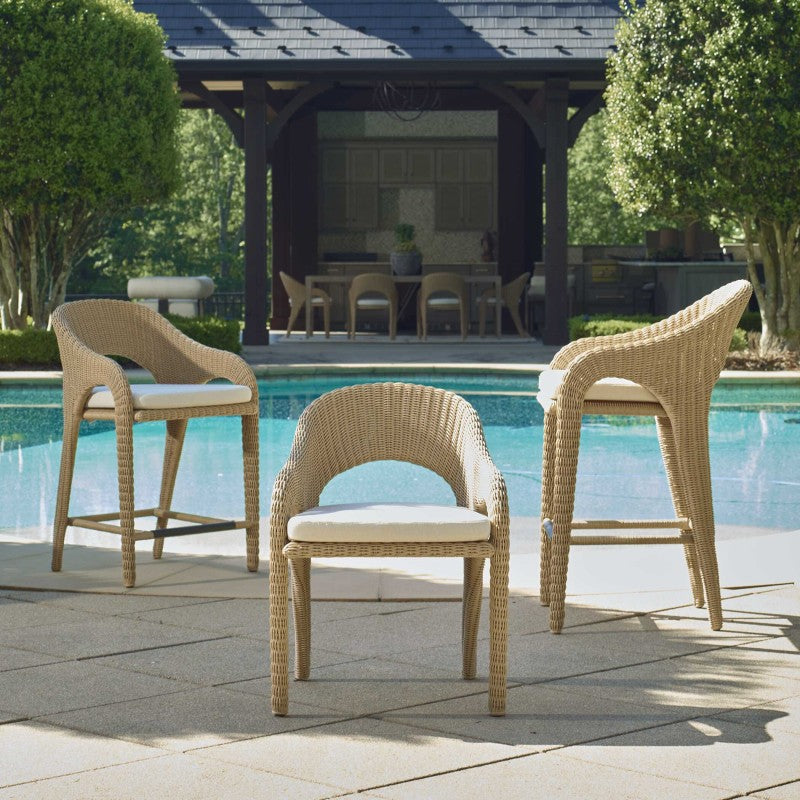 Kavali - Outdoor Wicker Barstool - Woodtone