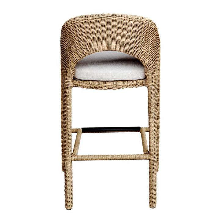 Kavali - Outdoor Wicker Barstool - Woodtone