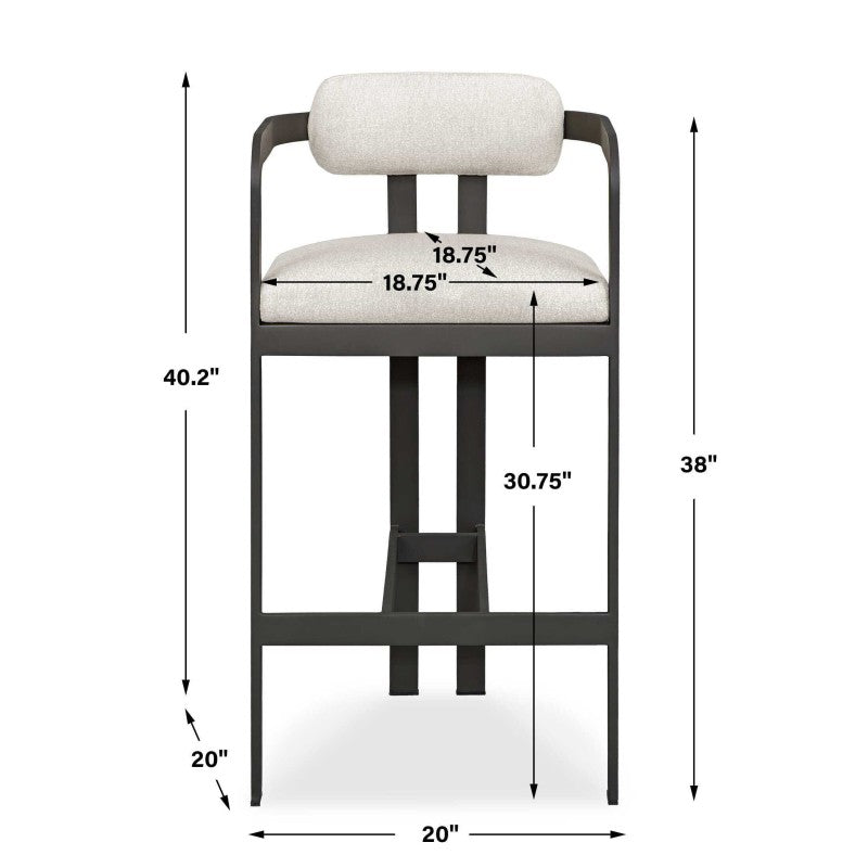 Kalmar - Outdoor Bar Stool - Black / White