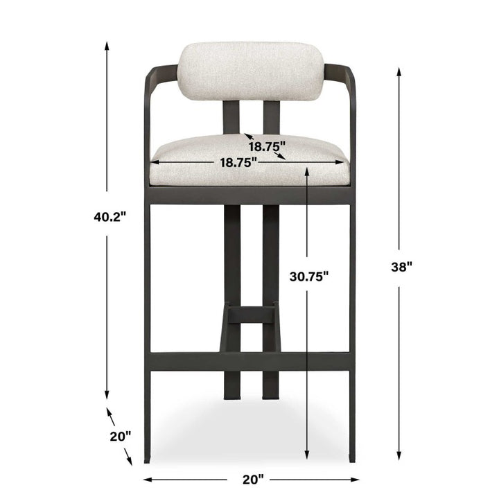 Kalmar - Outdoor Bar Stool - Black / White