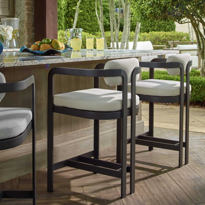 Kalmar - Outdoor Counter Stool - Black / White