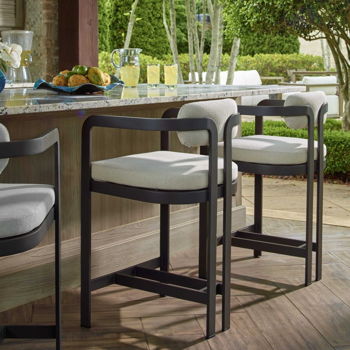 Kalmar - Outdoor Counter Stool - Black / White