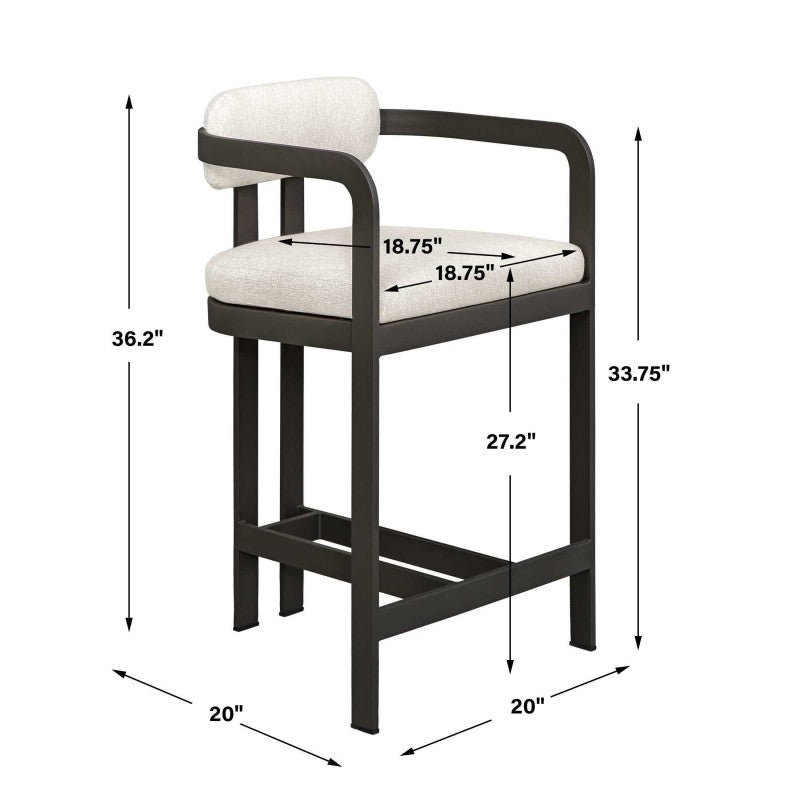 Kalmar - Outdoor Counter Stool - Black / White