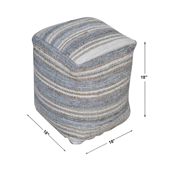 Mesick - Handwoven Pouf - Gray