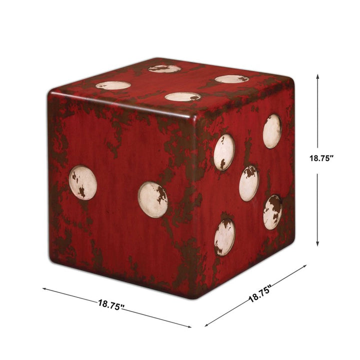 Dice - Accent Table - Red