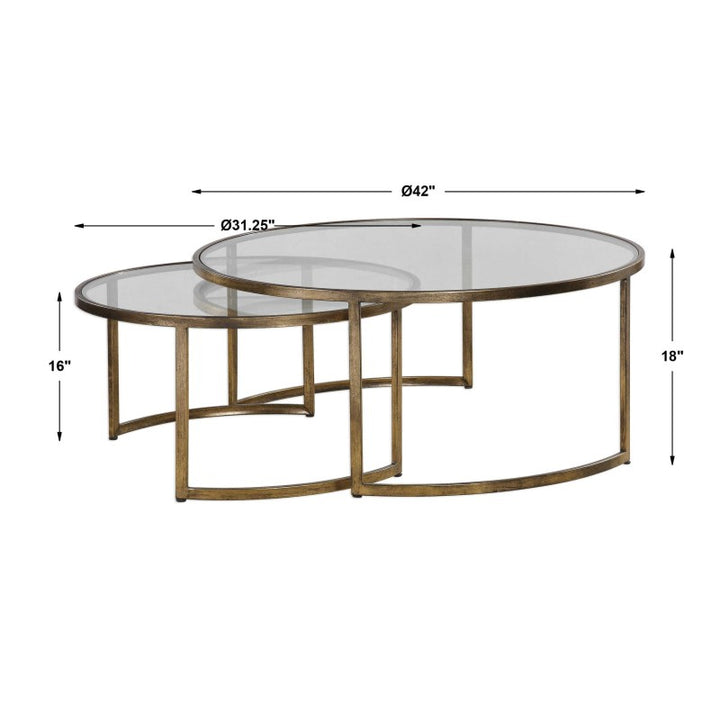 Rhea - Nested Coffee Tables (Set of 2) - Gold