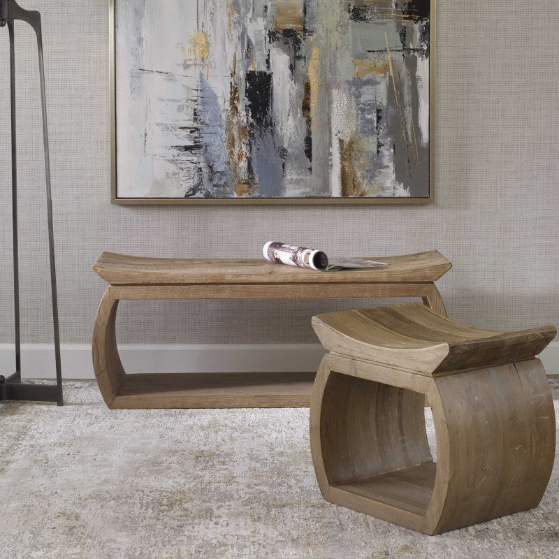 Connor - Elm Accent Stool - Light Brown