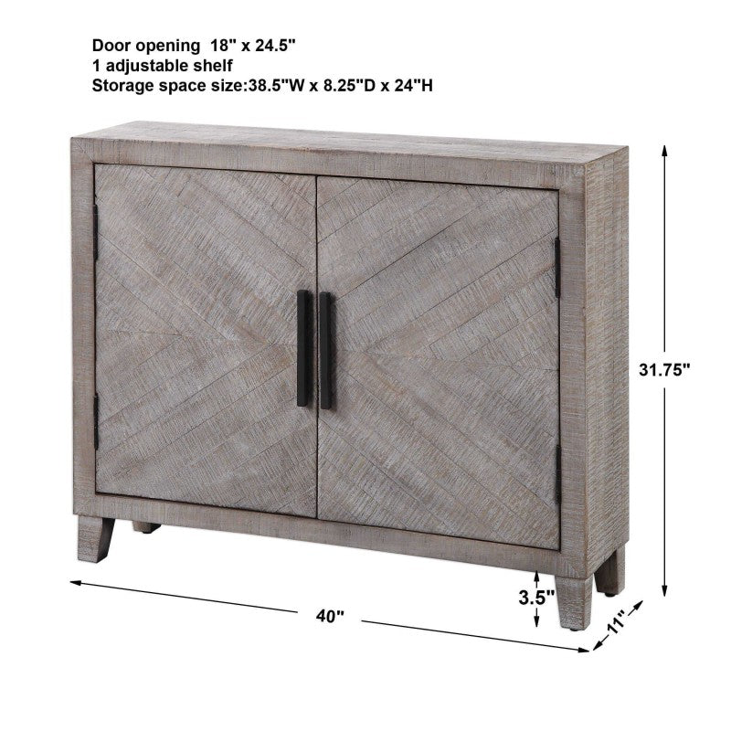 Adalind - Washed Accent Cabinet - White Washed