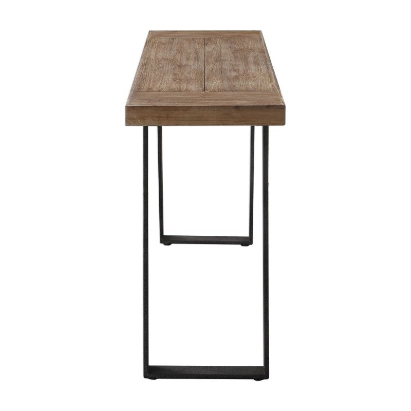 Freddy - Weathered Console Table - Light Brown & Black