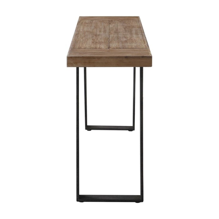 Freddy - Weathered Console Table - Light Brown & Black