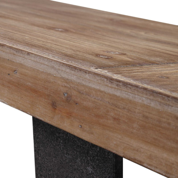 Freddy - Weathered Console Table - Light Brown & Black