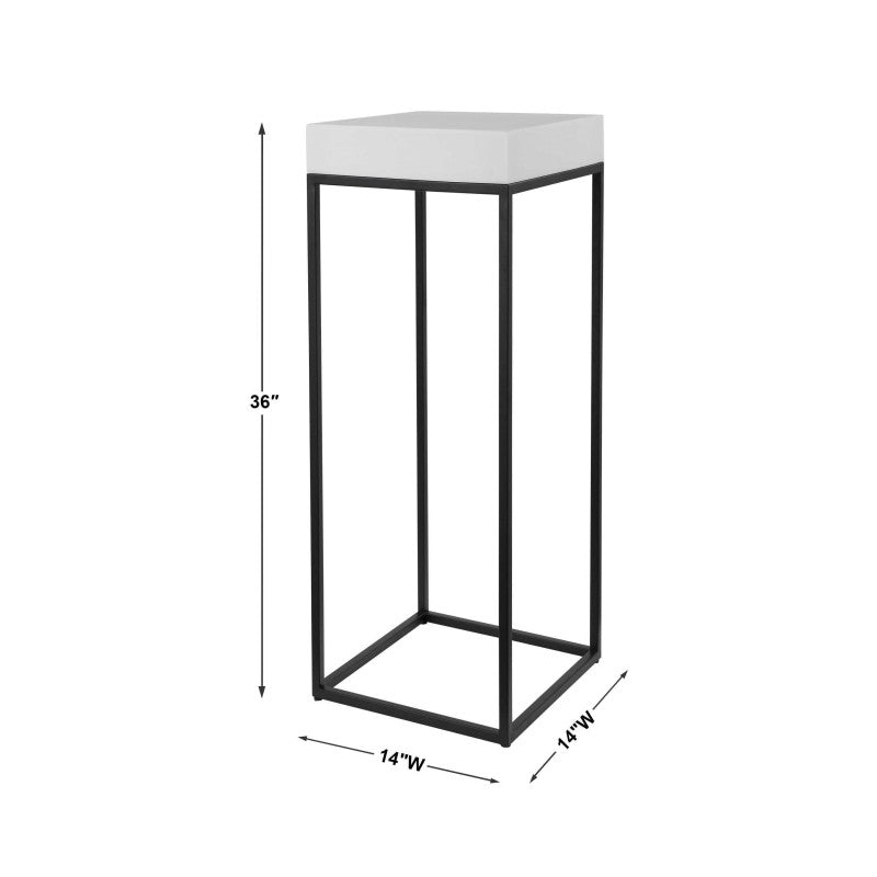 Gambia - Marble Plant Stand - White & Black