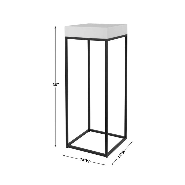Gambia - Marble Plant Stand - White & Black