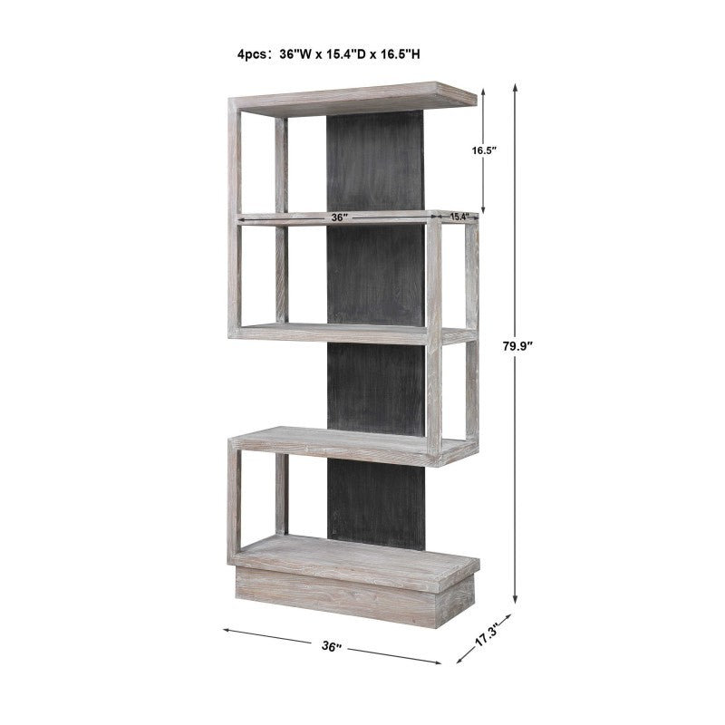 Nicasia - Modern Etagere - Pearl Silver