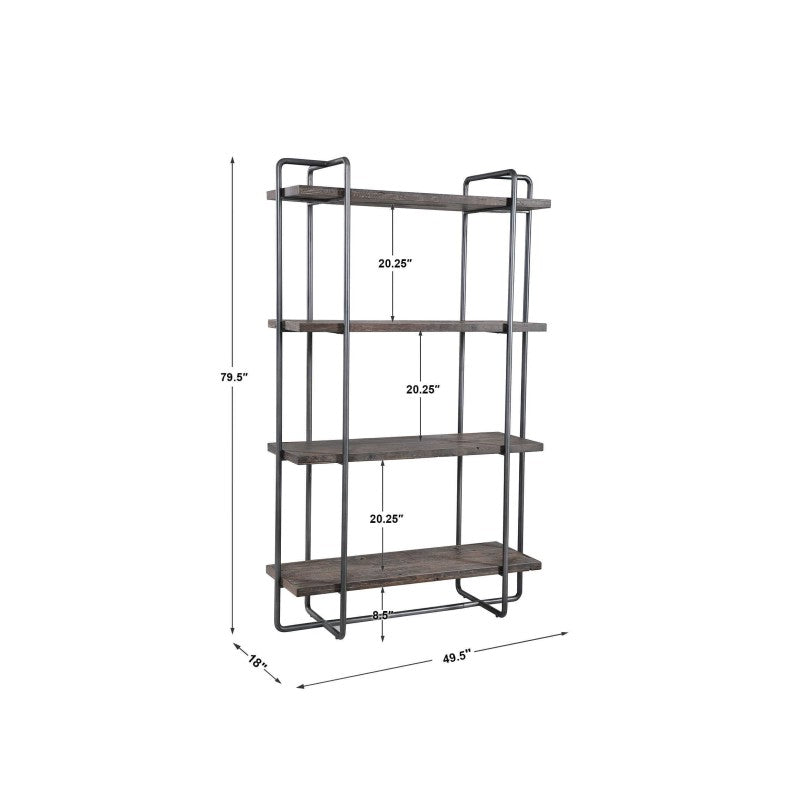 Stilo - Urban Industrial Etagere - Dark Brown