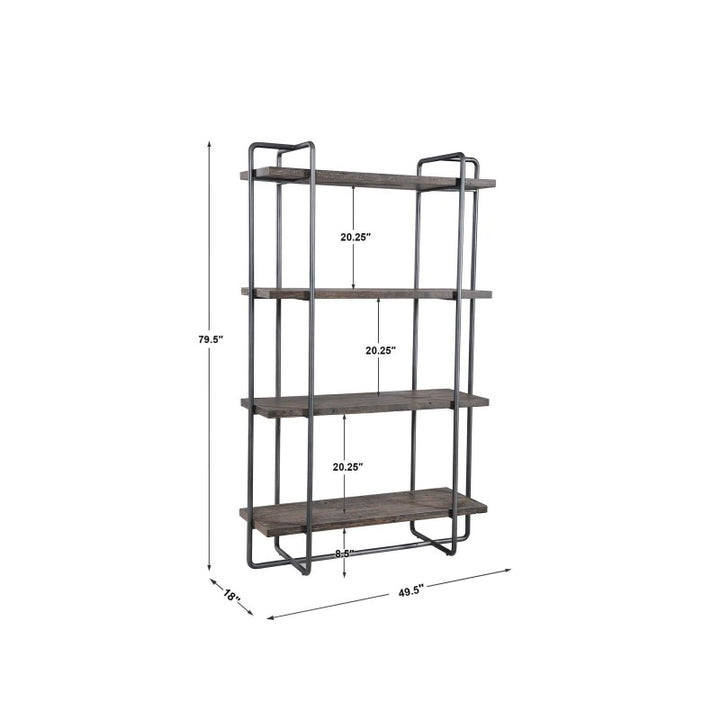 Stilo - Urban Industrial Etagere - Dark Brown