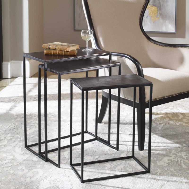 Coreene - Iron Nesting Tables (Set of 3) - Black