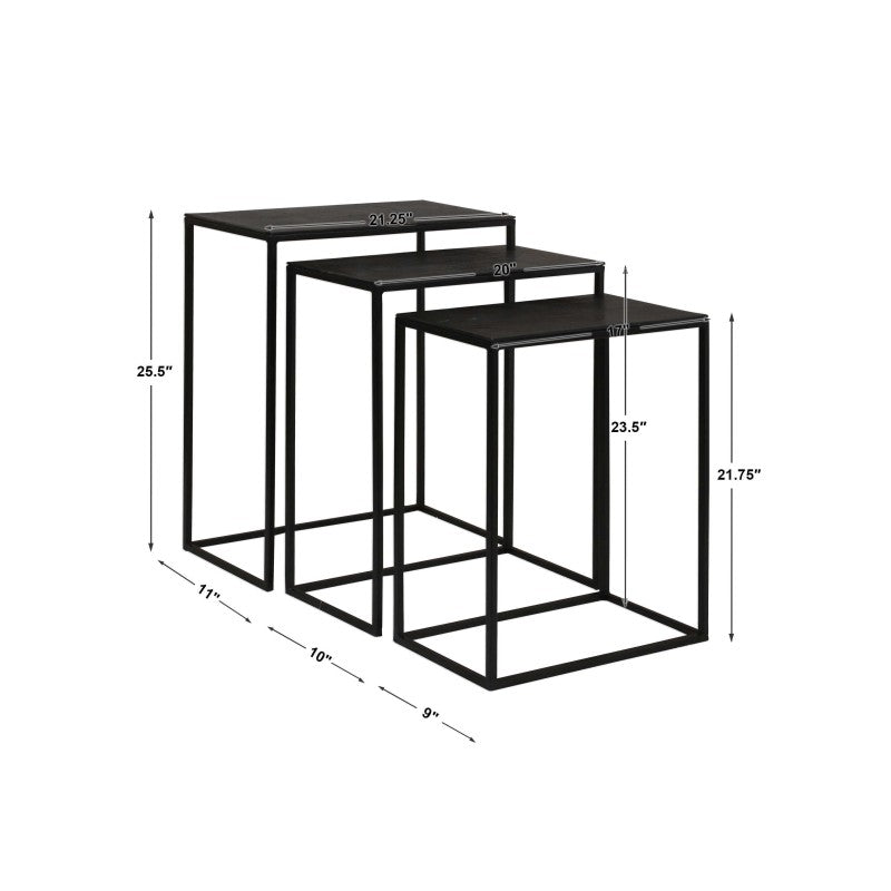 Coreene - Iron Nesting Tables (Set of 3) - Black