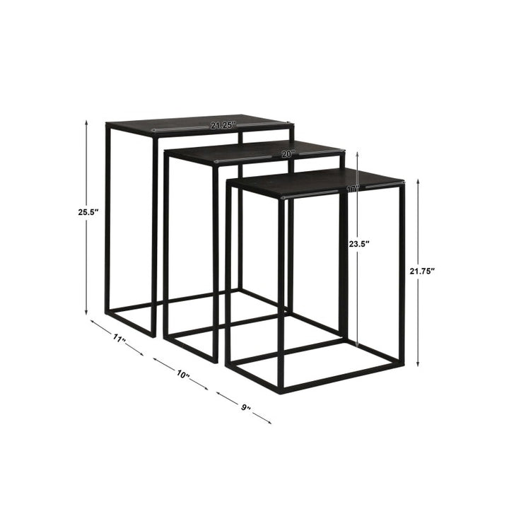 Coreene - Iron Nesting Tables (Set of 3) - Black