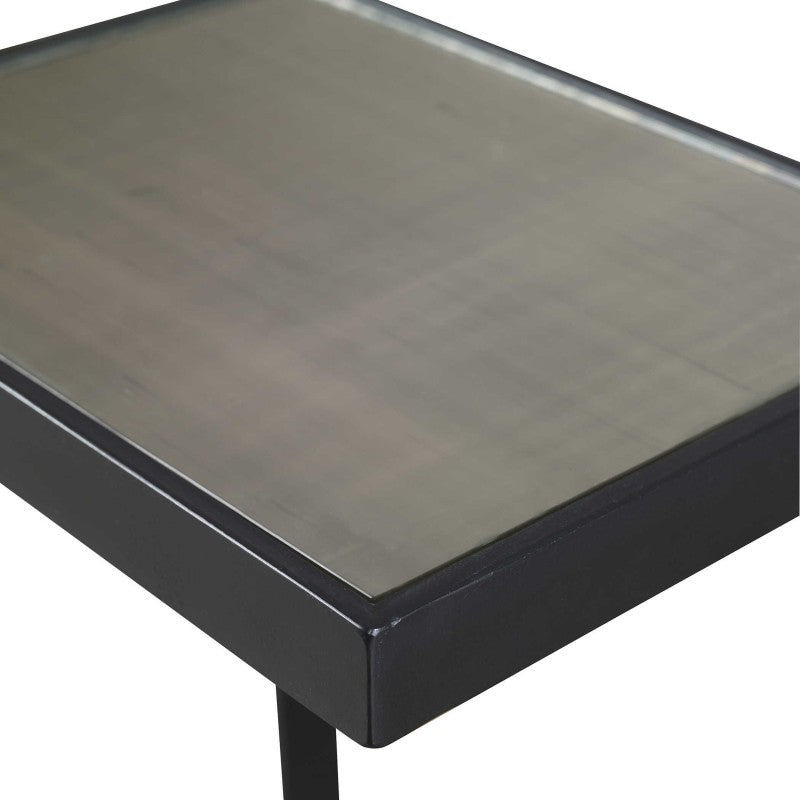 Windell - Cantilever Accent Table - Black & Pearl Silver