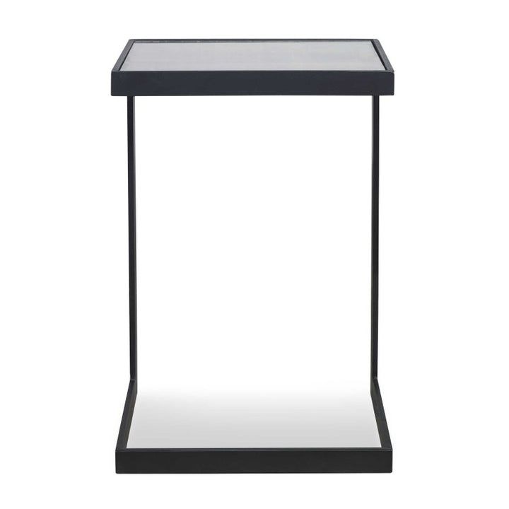 Windell - Cantilever Accent Table - Black & Pearl Silver