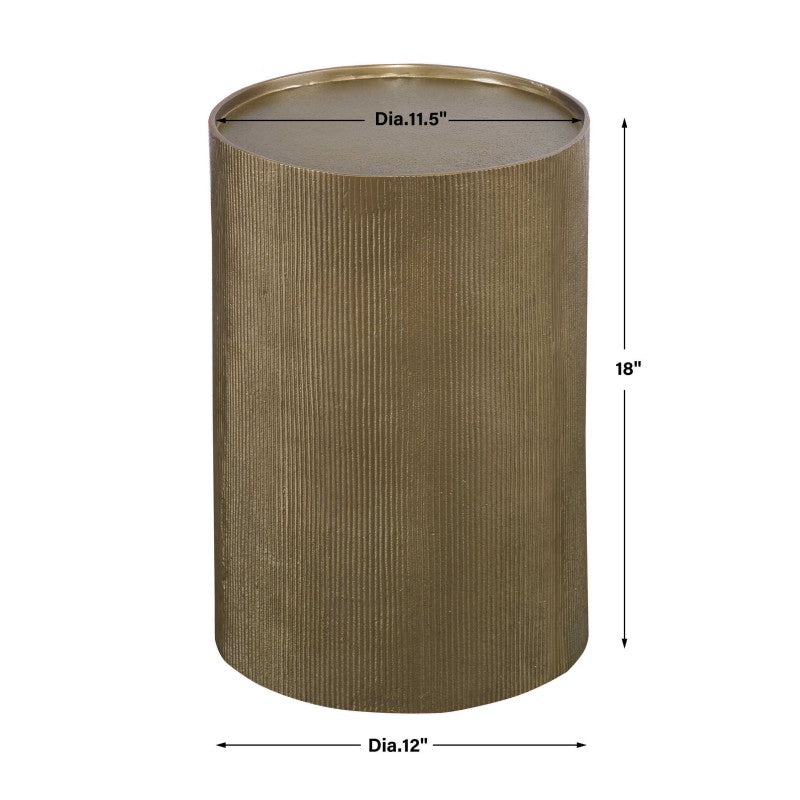 Adrina - Drum Accent Table - Gold
