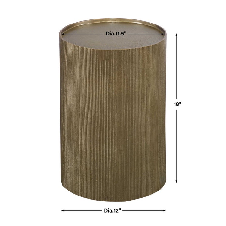 Adrina - Drum Accent Table - Gold