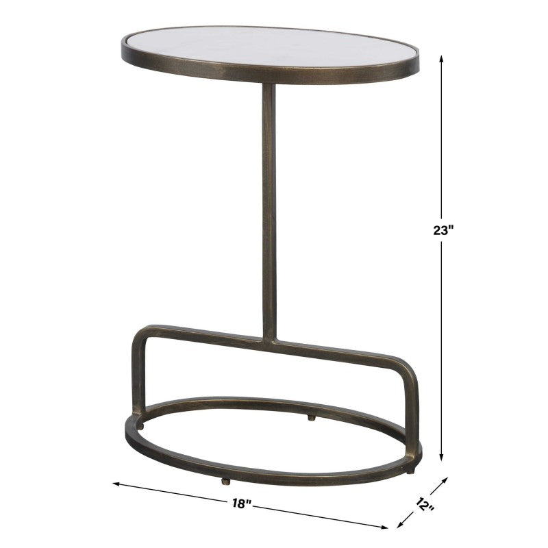 Jessenia - Marble Accent Table - White
