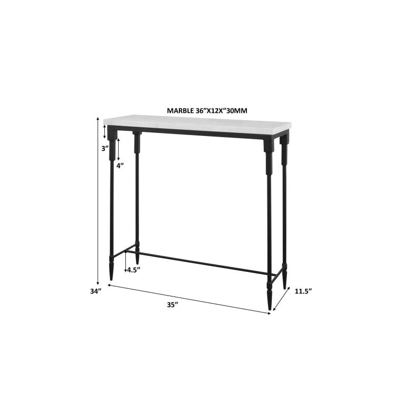 Bourges - Marble Console Table - White