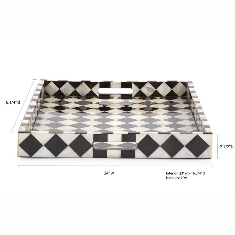 The Julianna Horn and Shell Tiled Tray