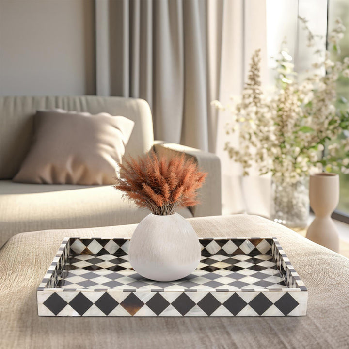 The Julianna Horn and Shell Tiled Tray