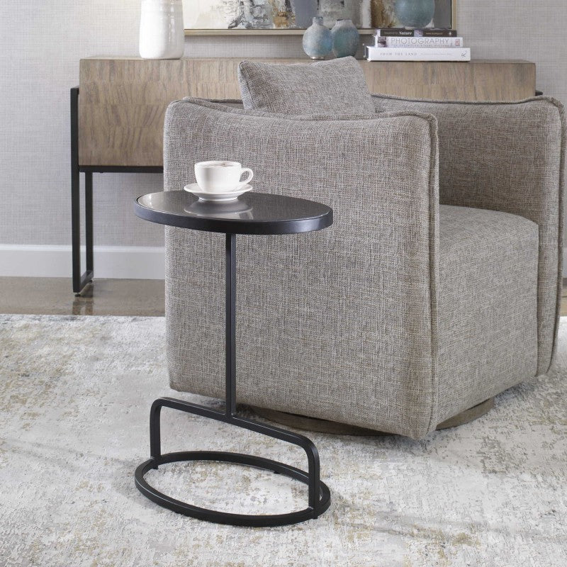 Jessenia - Marble Accent Table - Black