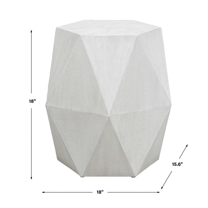 Volker - White Geometric Accent Table