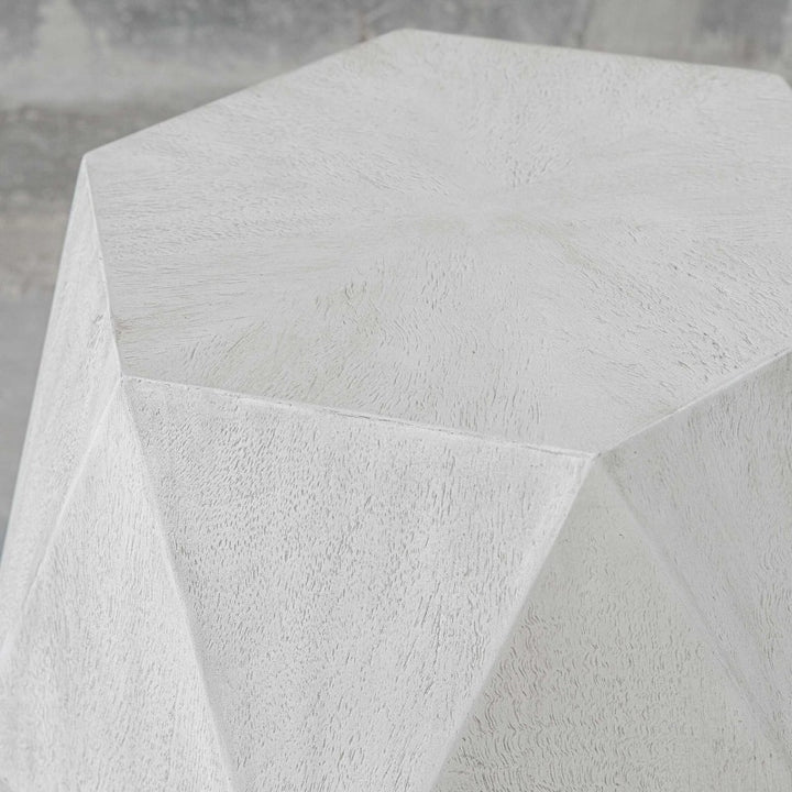 Volker - White Geometric Accent Table