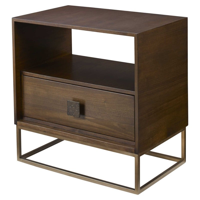 Bexley - Walnut Side Table - Dark Brown