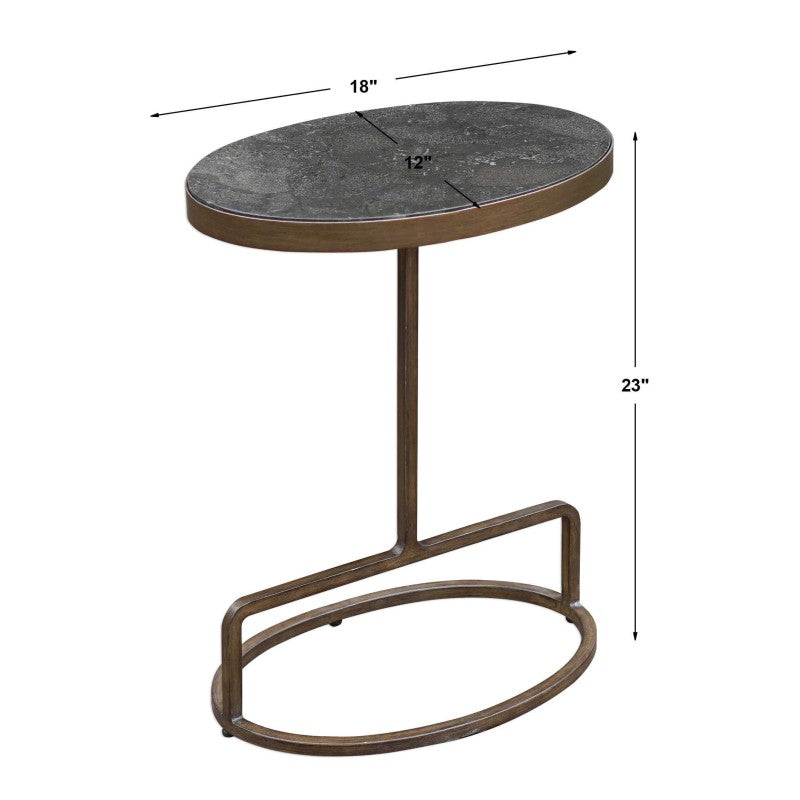 Jessenia - Stone Accent Table - Dark Gray