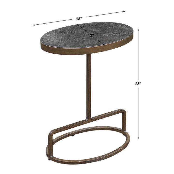 Jessenia - Stone Accent Table - Dark Gray
