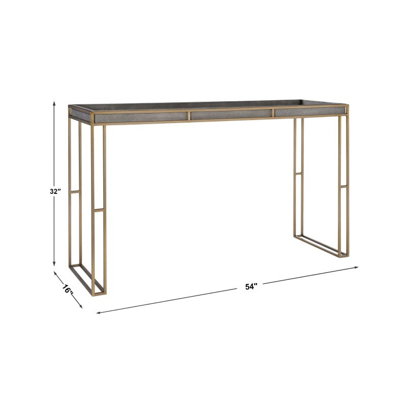 Cardew - Modern Console Table - Pearl Silver & Gold